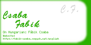 csaba fabik business card